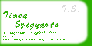 timea szigyarto business card