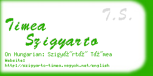 timea szigyarto business card